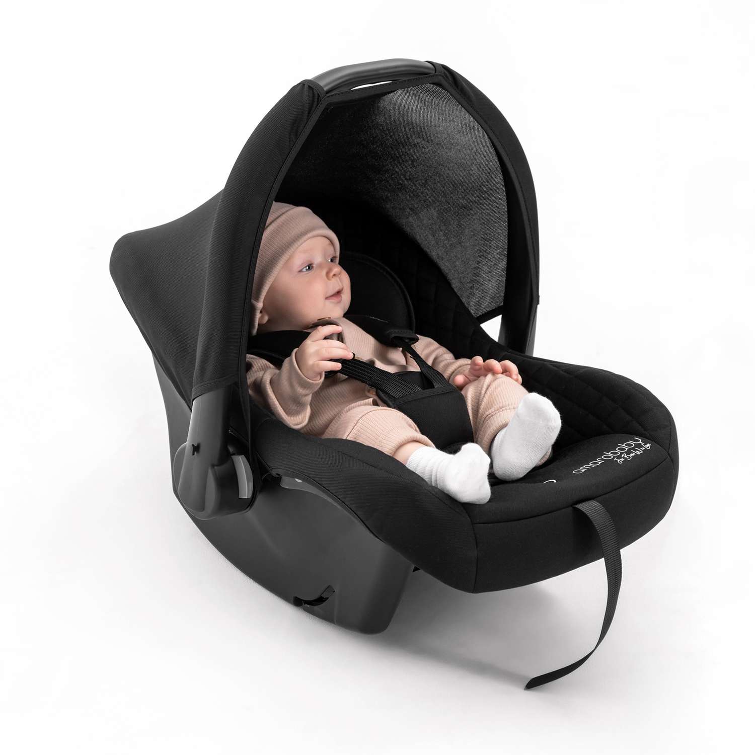 Автокресло детское AmaroBaby Baby comfort группа 0+ светло-бежевый - фото 10