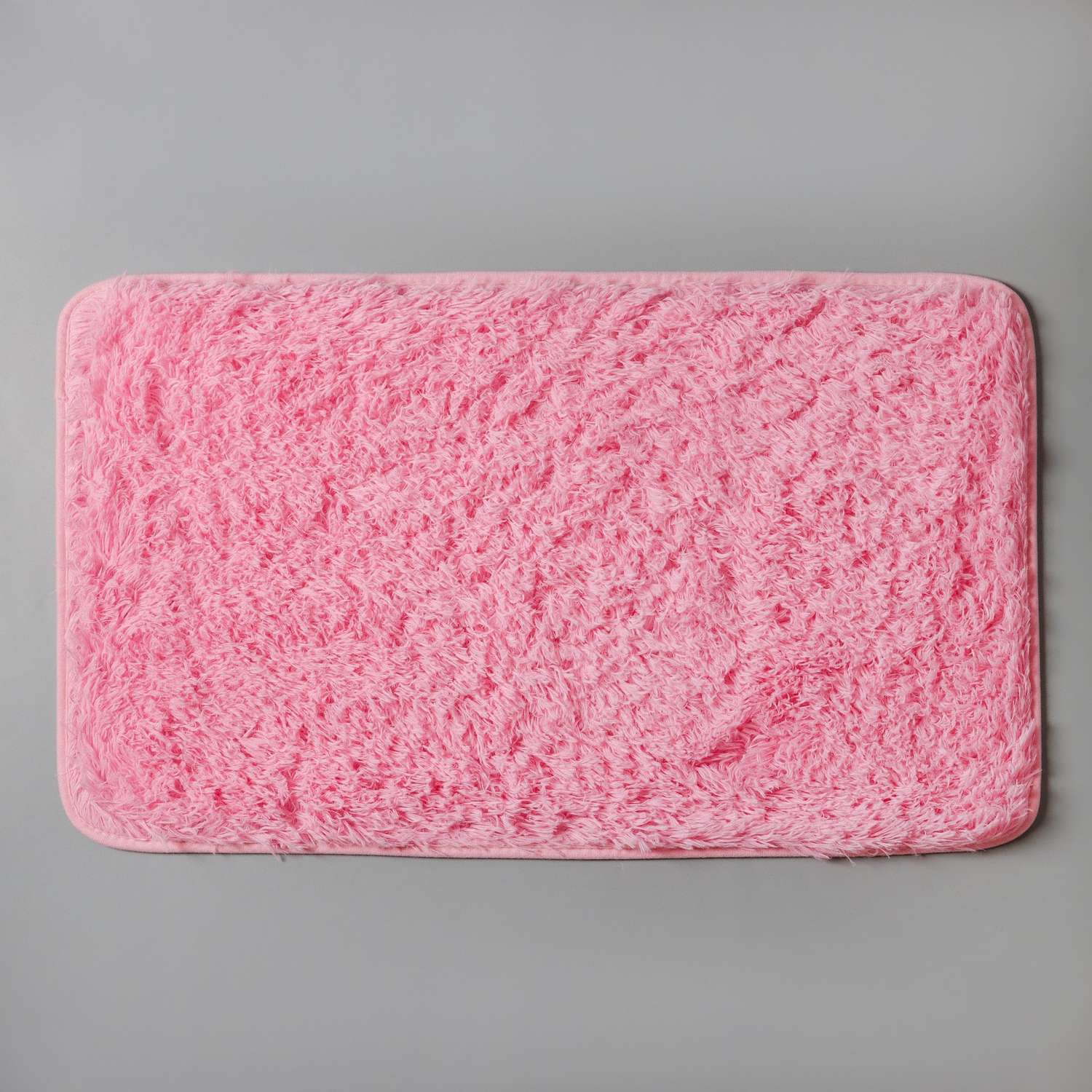 Коврик Доляна для ванной прямоугольный «Пушистик» 50×80 см цвет розовый - фото 2