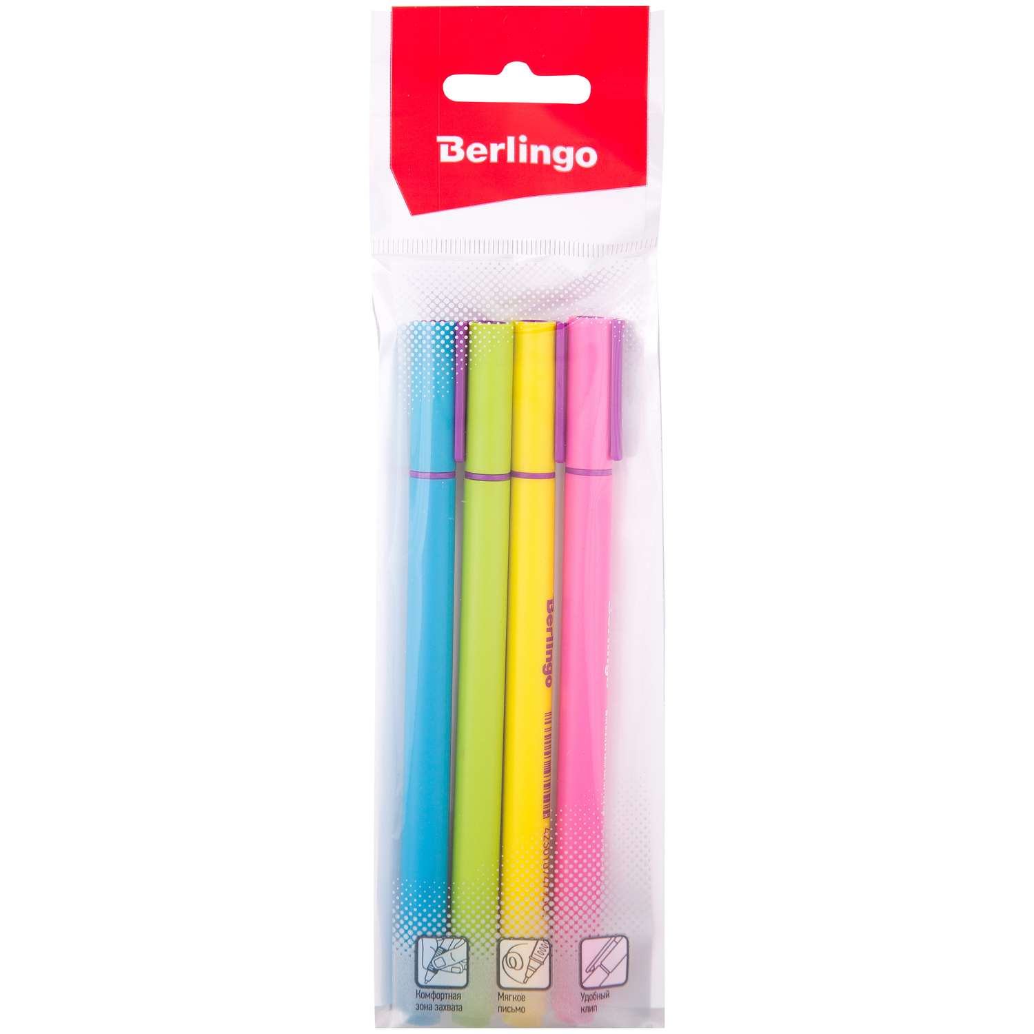 Ручки гелевые BERLINGO Color Stick 4шт Черная CGp_50101 - фото 2