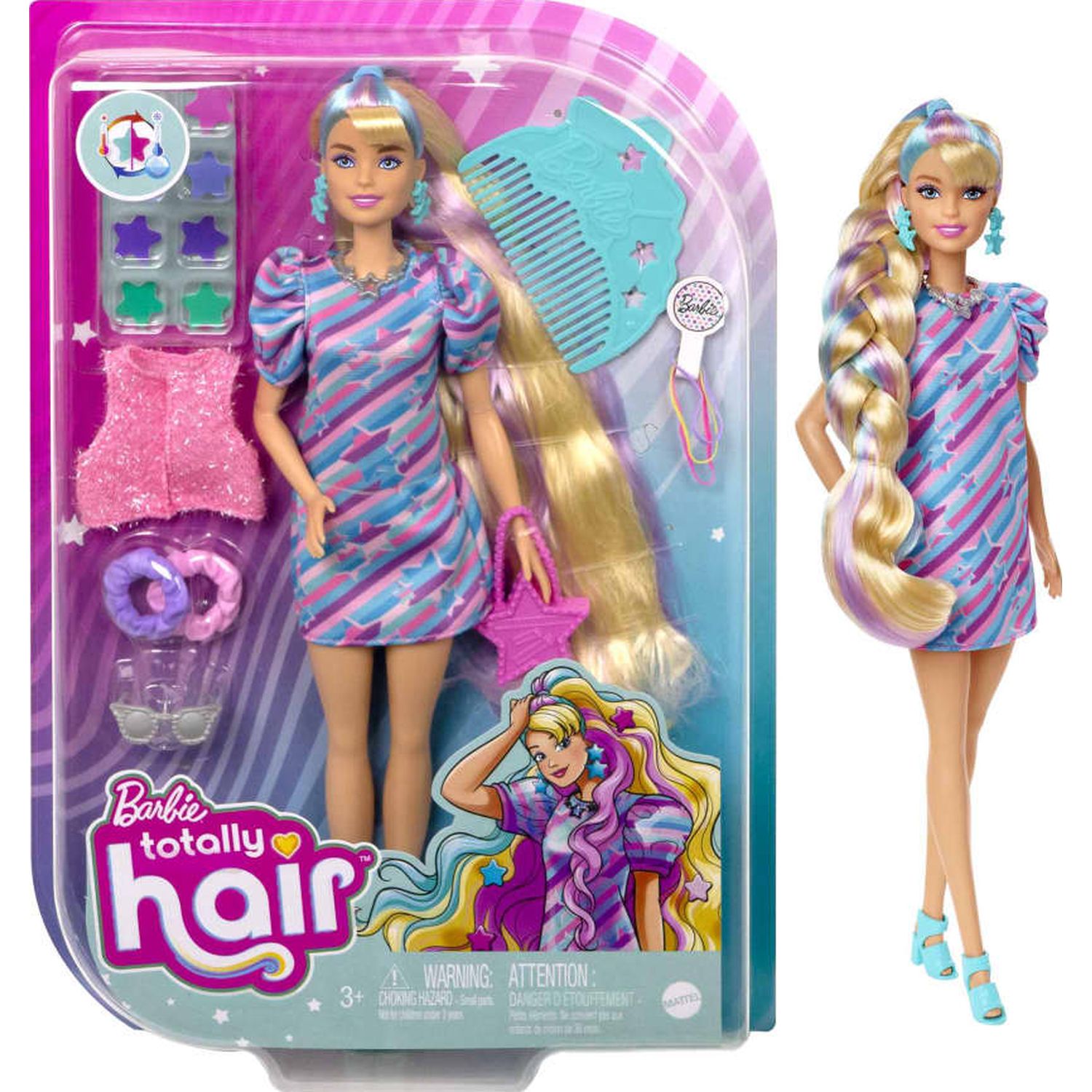 Кукла Barbie Totally Hair Звездная красотка HCM88 купить по цене 3399 ₽ в  интернет-магазине Детский мир