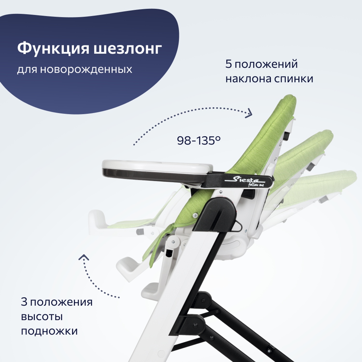 Стул Peg-Perego Siesta Follow Me Wonder Green - фото 3