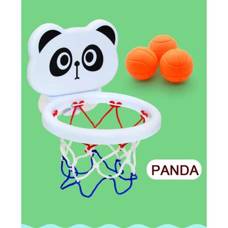 Игрушка для купания в ванной MagicStyle панда баскетбольное кольцо на присосках баскетбол 3 мяча
