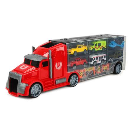 Набор машинок Mobicaro Грузовик красный 10 предметов 666-01K