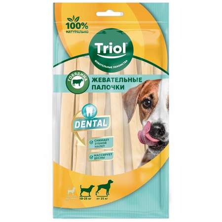 Лакомство для собак Triol Dental 15см*8шт Палочки жевательные белые