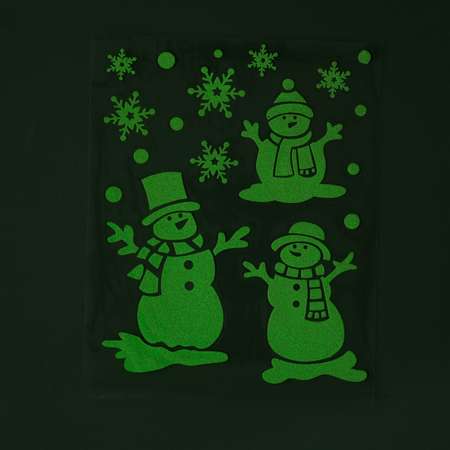 Наклейки Sima-Land на окна «Новогодние» снеговики 28 х 19 см