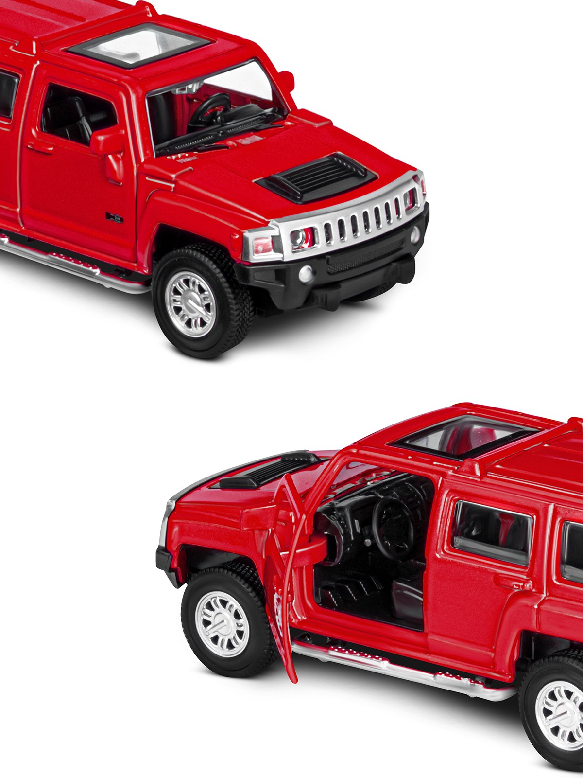 Внедорожник АВТОпанорама Hummer 1:43 красный JB1251269 - фото 7