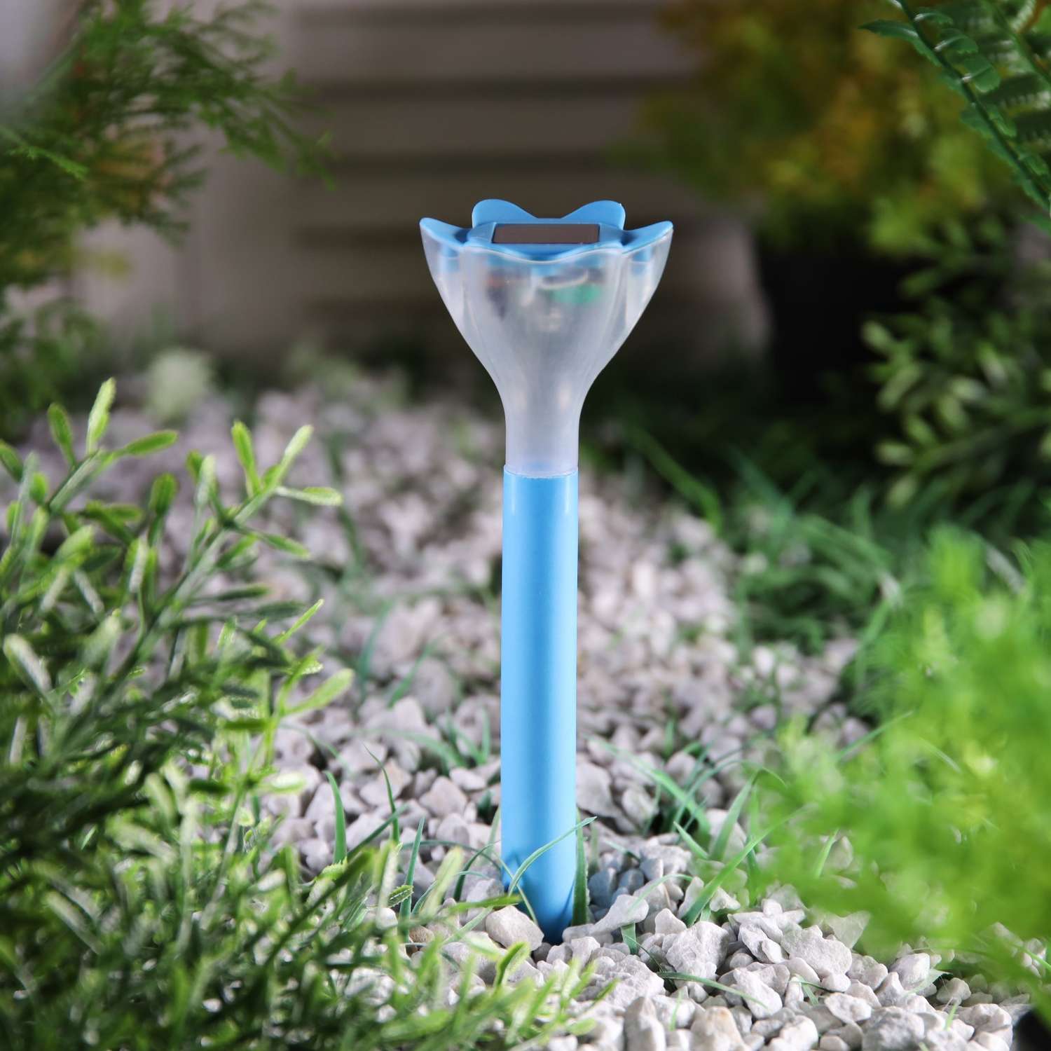 Садовый светильник Luazon на солнечной батарее «Цветок голубой» 6 × 29 × 6 см 1 LED свечение белое - фото 2