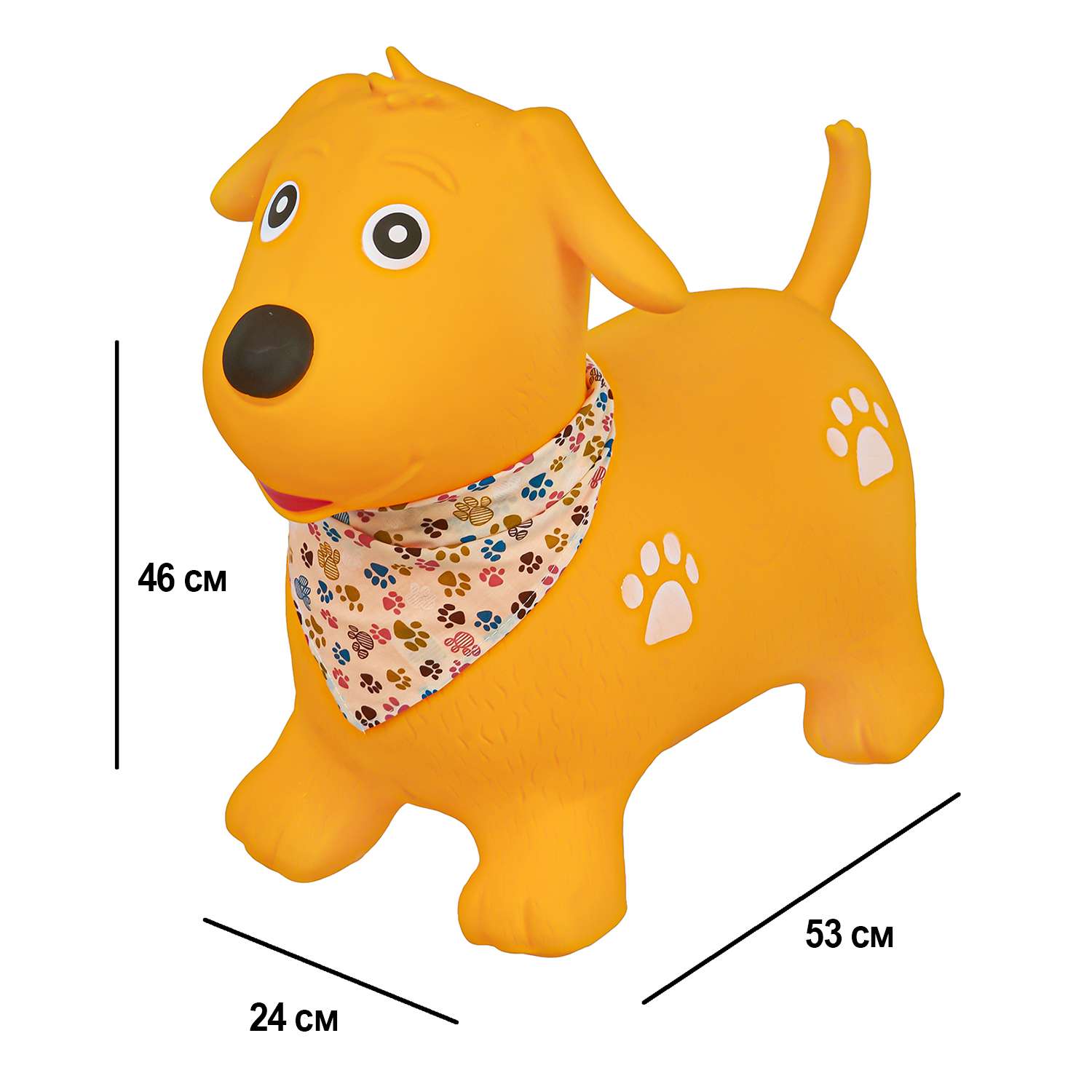 Прыгун надувной LAKO SPORT Желтая собака Гаф в комплекте с насосом - фото 4
