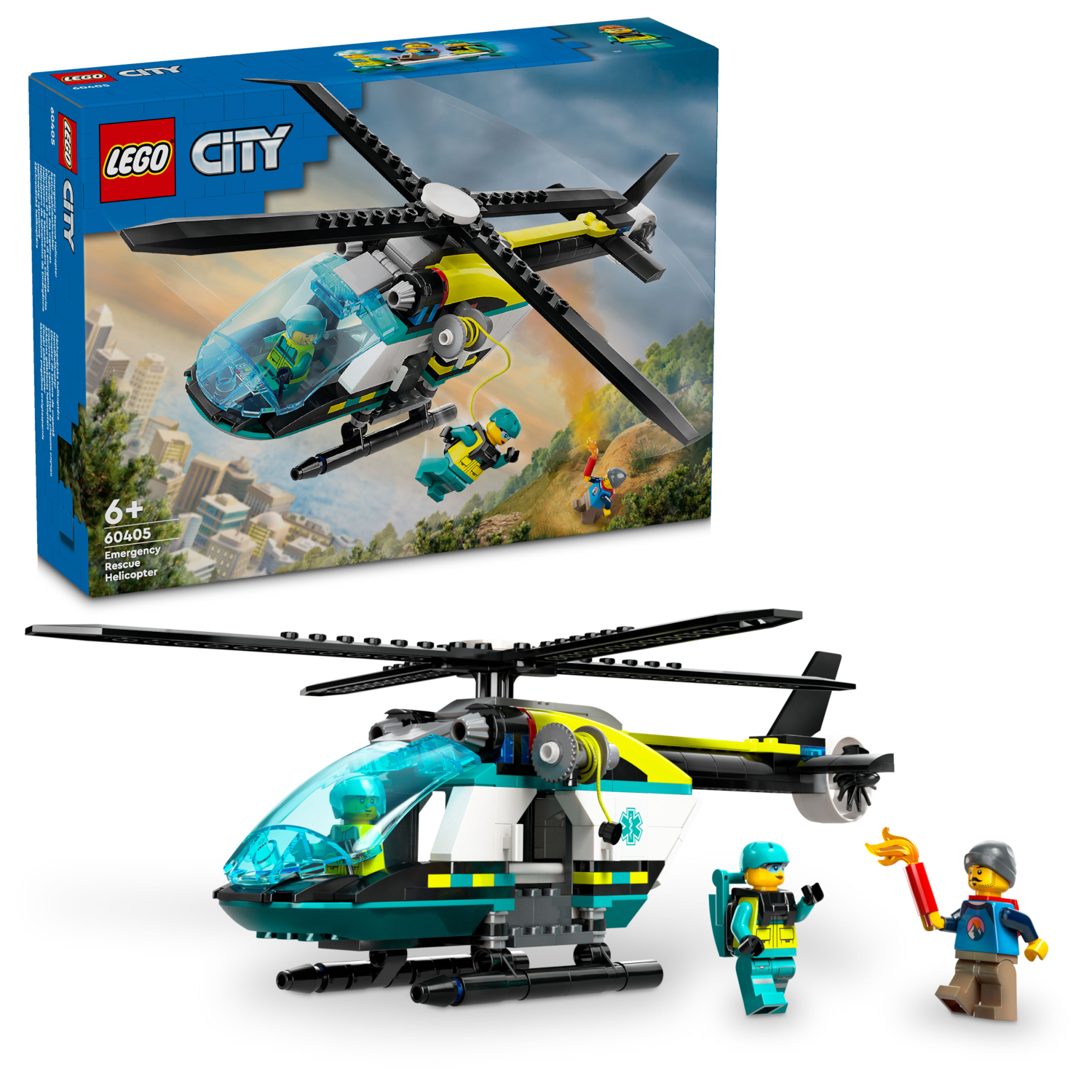 Конструктор LEGO City Аварийно-спасательный вертолет 60405 купить по цене  1999 ₽ в интернет-магазине Детский мир