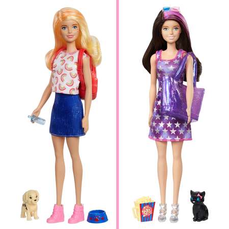 Кукла Barbie Ночь в кино и прогулка со щенком в непрозрачной упаковке (сюрприз) GPD56