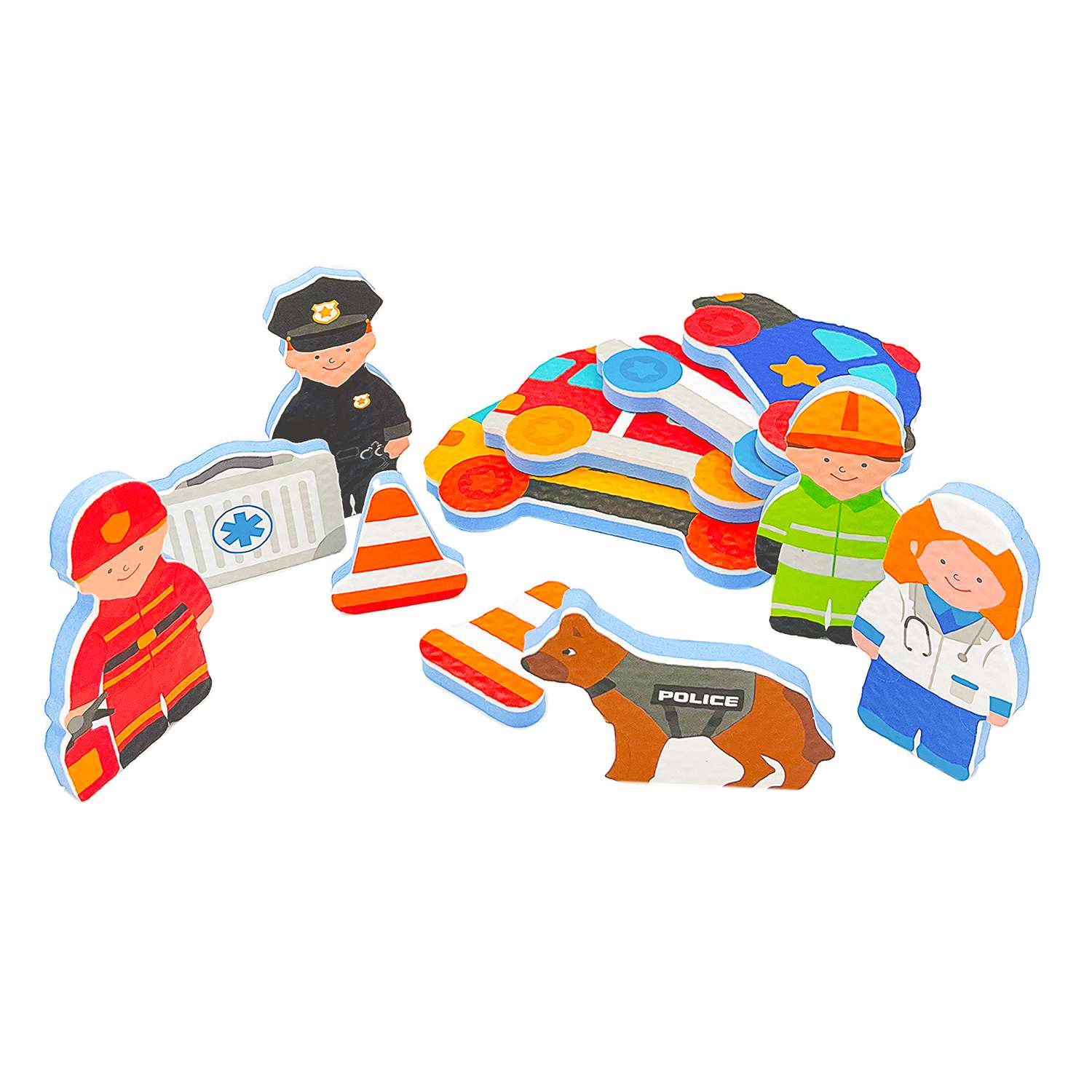 Стикеры для ванной SHARKTOYS Набор игрушек для купания Дорожный патруль - фото 2