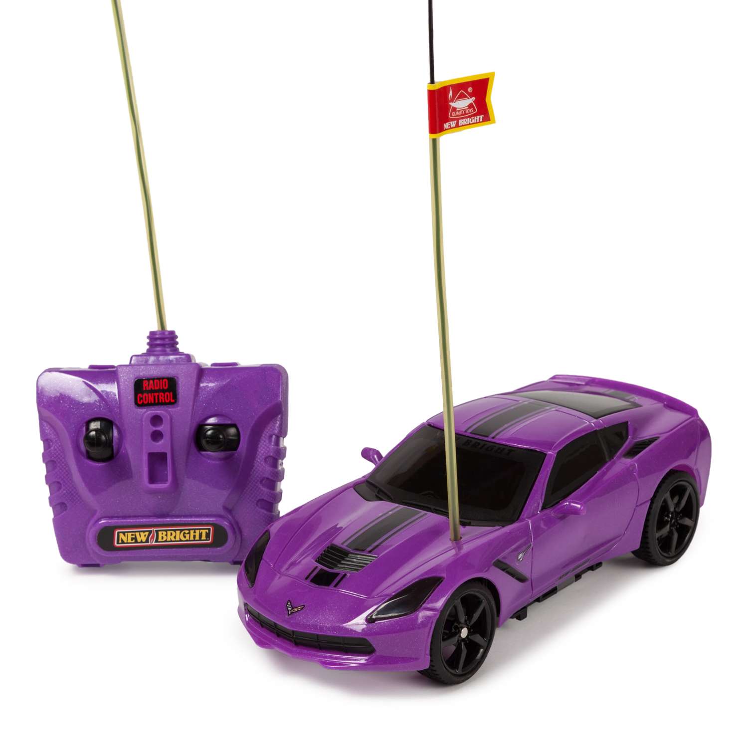 Машинка New Bright РУ 1:24 Corvette Фиолетовый 2423G 2423G - фото 1