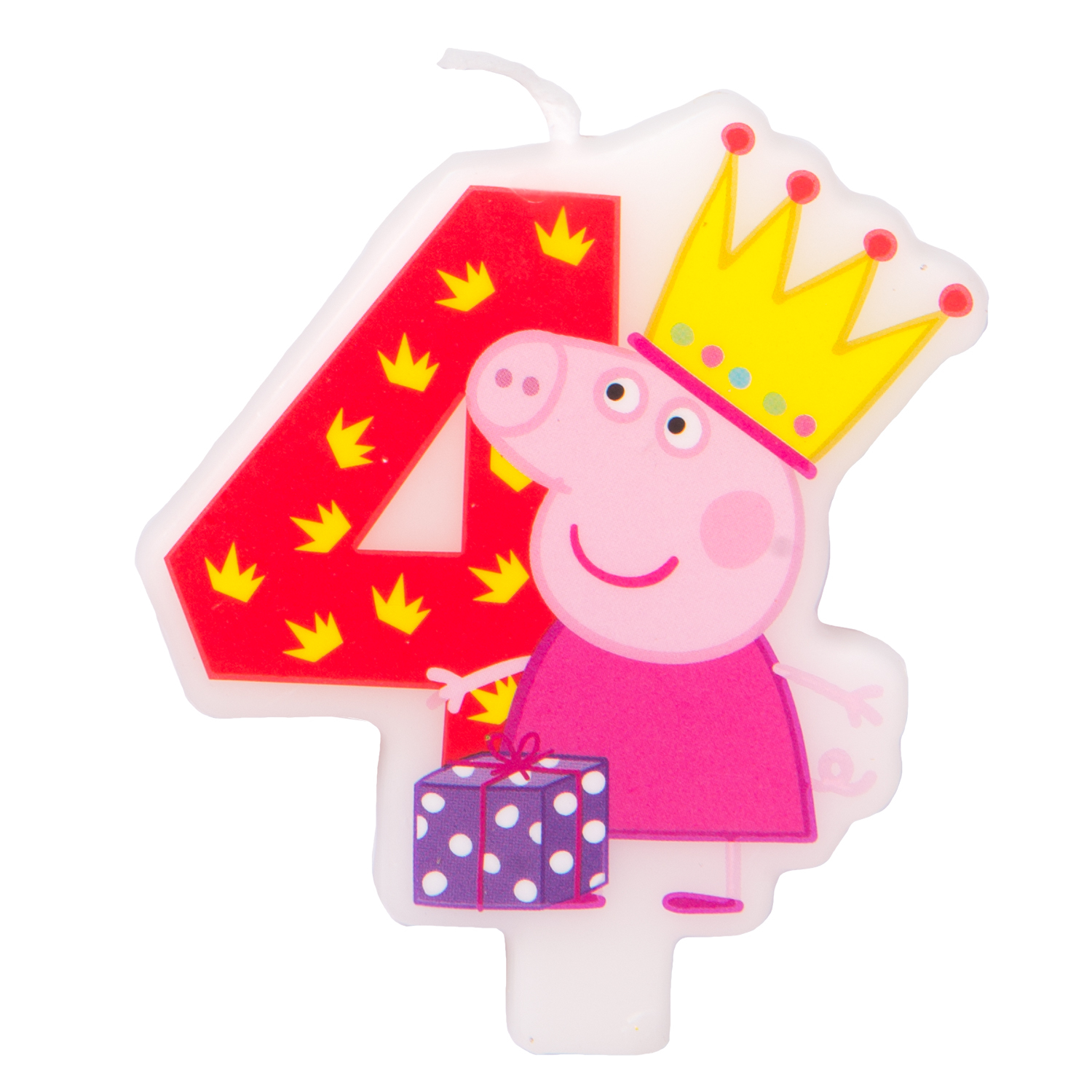 Фигурная свеча Росмэн Цифра 4 Peppa Pig - фото 1