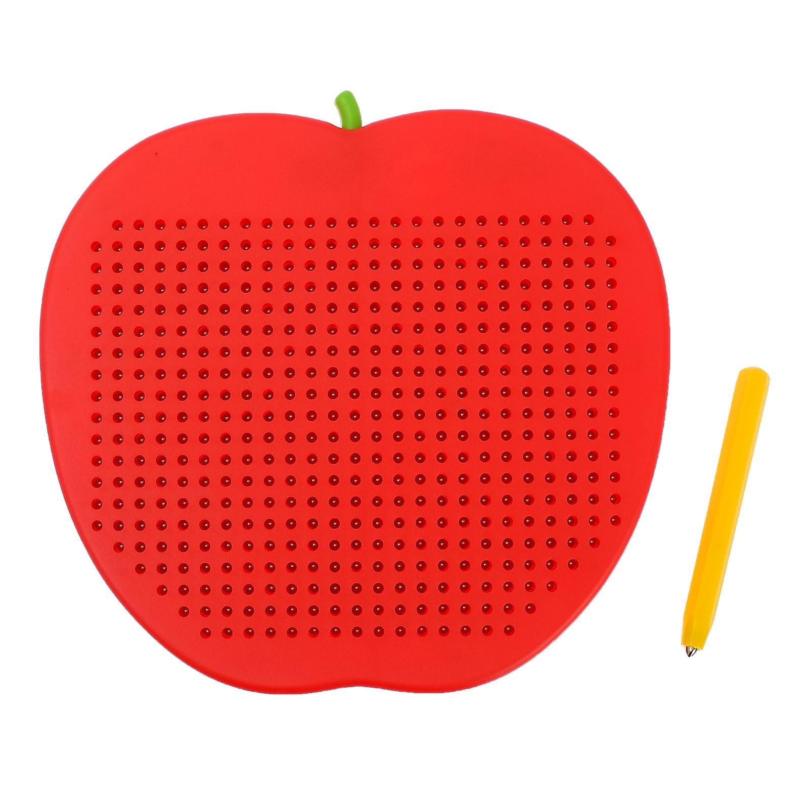 Магнитный планшет Эврики большое яблоко 468 отверстий цвет красный - фото 5