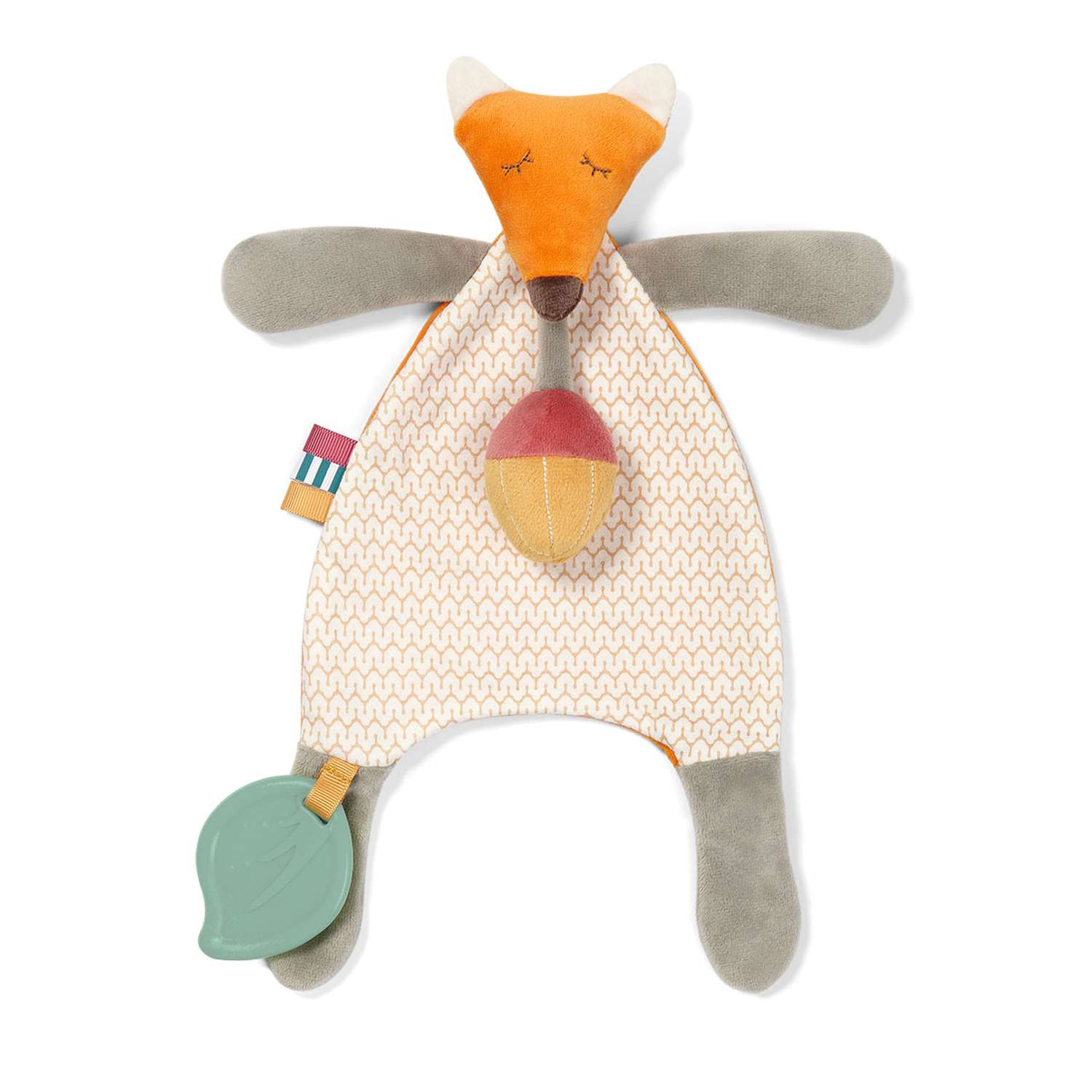 Игрушка Babyono для малышей комфортер с прорезывателем и ленточкой для пустышки Лисенок PETE - фото 2