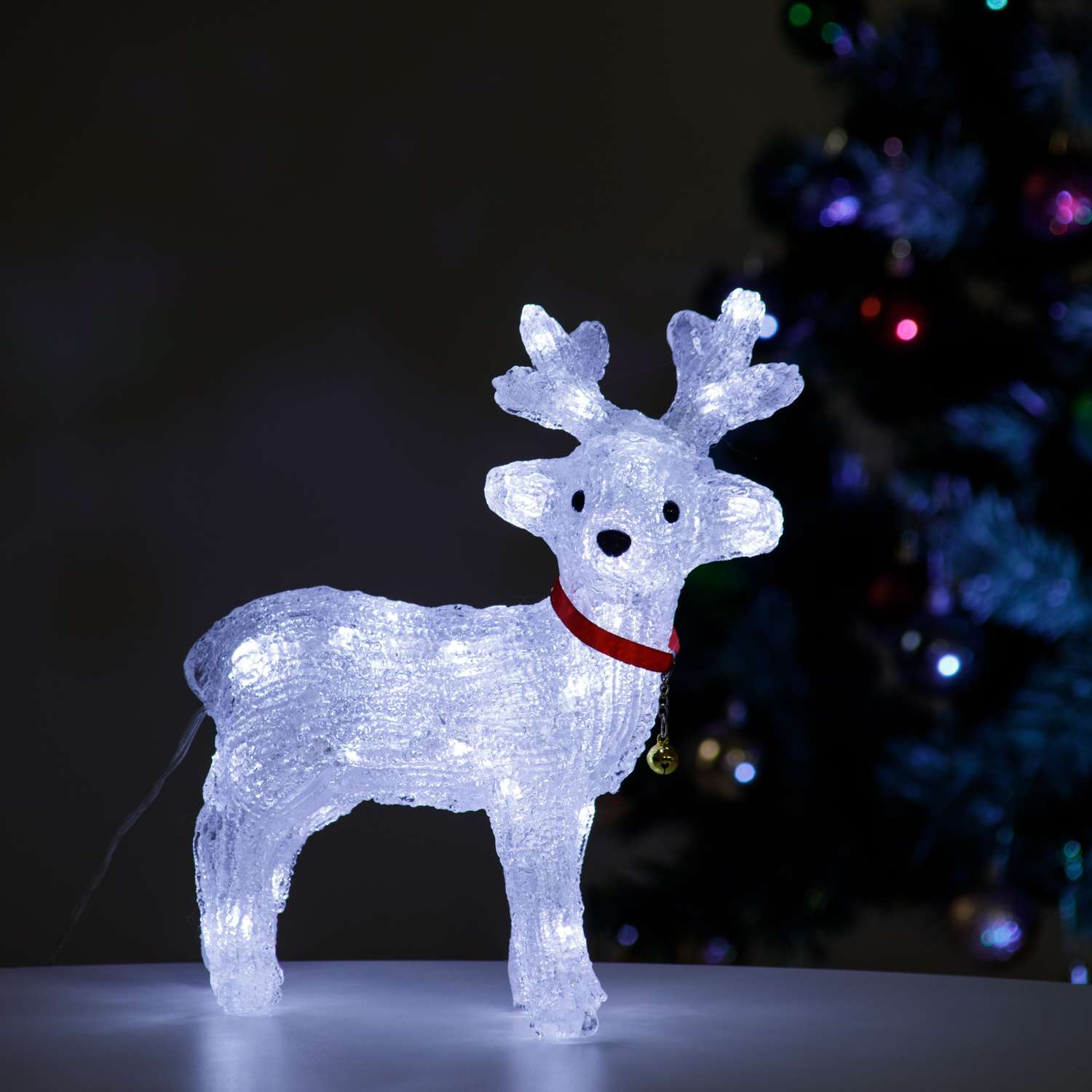 Фигура декоративная BABY STYLE Олень акрил LED холодный белый свет с режимами 30 см - фото 2