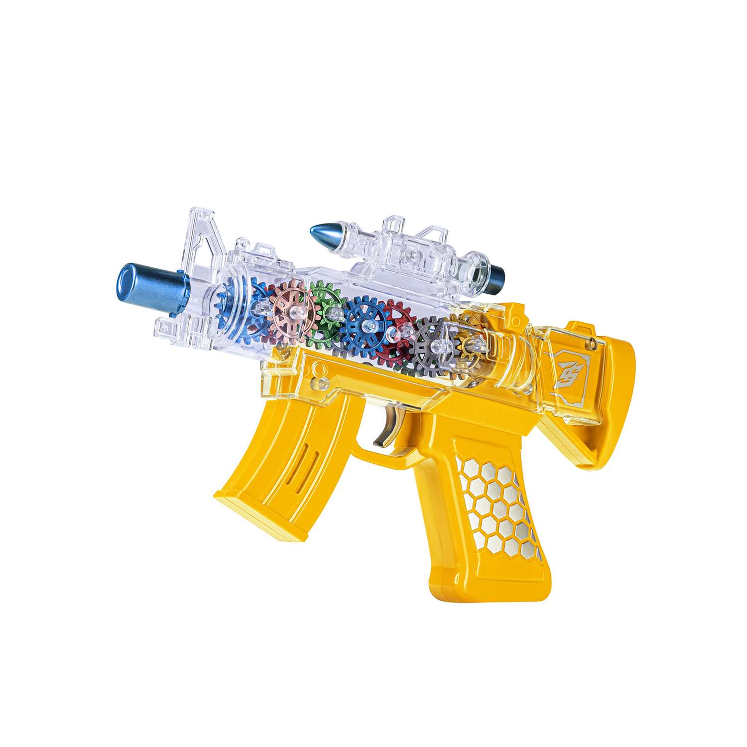Игрушечное оружие Маленький Воин Автомат на батарейках Свет Звук Подвижные детали Цвет желтый - фото 3