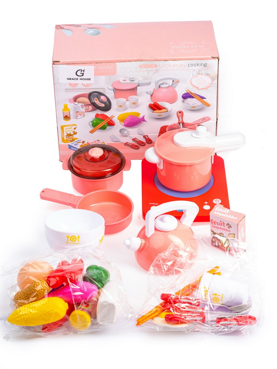 Игровой набор GRACE HOUSE Детская кухня со светом звуком и игрушечные продукты - фото 3