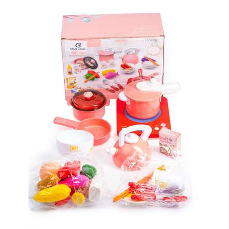 Игровой набор GRACE HOUSE Детская кухня со светом звуком и игрушечные продукты