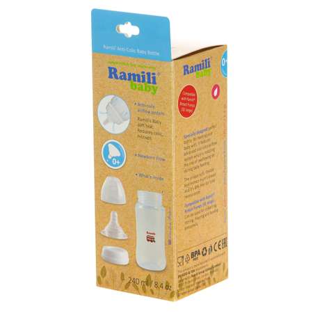 Набор Ramili Противоколиковая бутылочка для кормления Ramili Baby 240ML