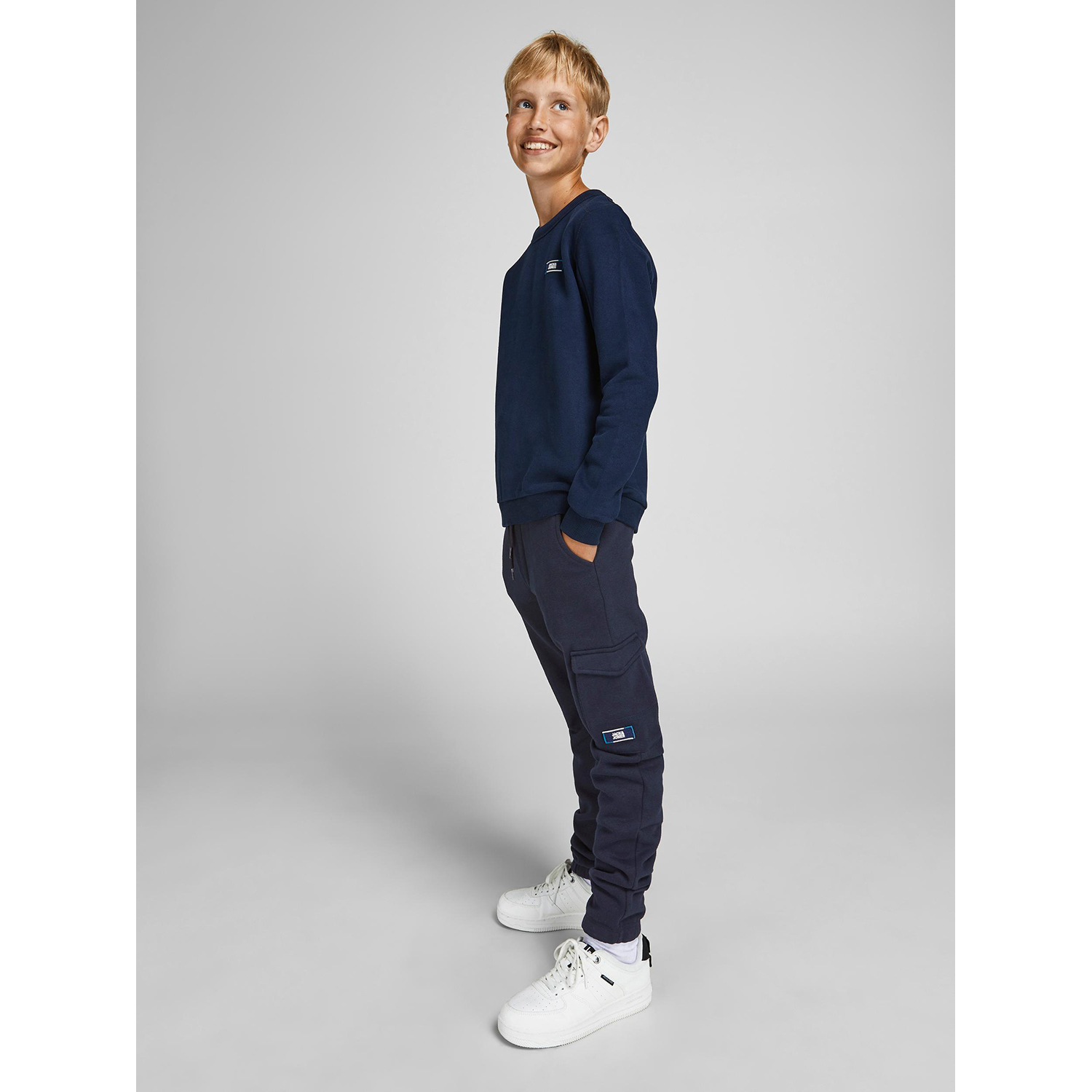 Брюки JACK AND JONES JUNIOR 12196573/Navy Blazer - фото 4