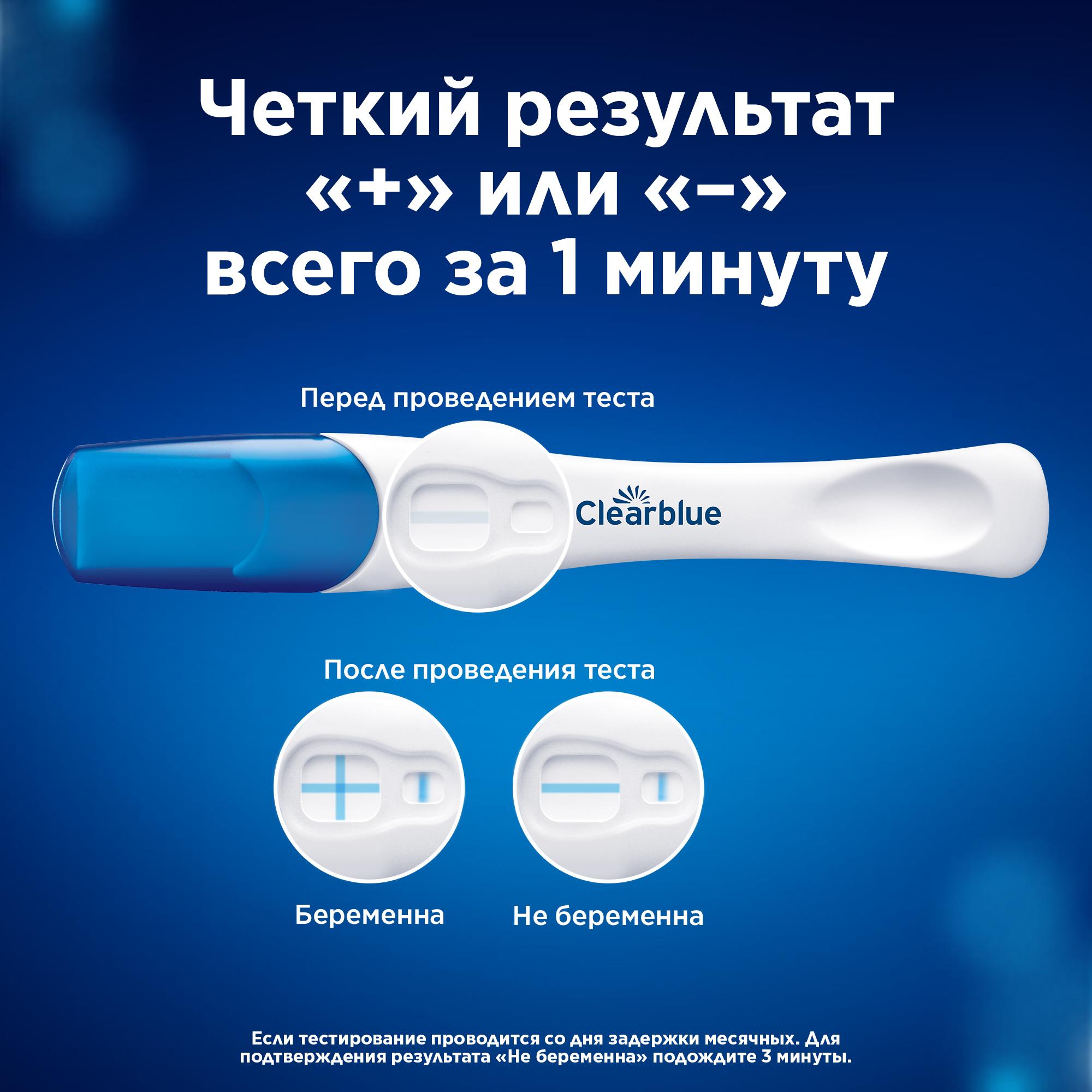 Тест на беременность Clearblue Plus Результат за 5 дней до задержки  менструации 81639468 купить по цене 199 ₽ в интернет-магазине Детский мир