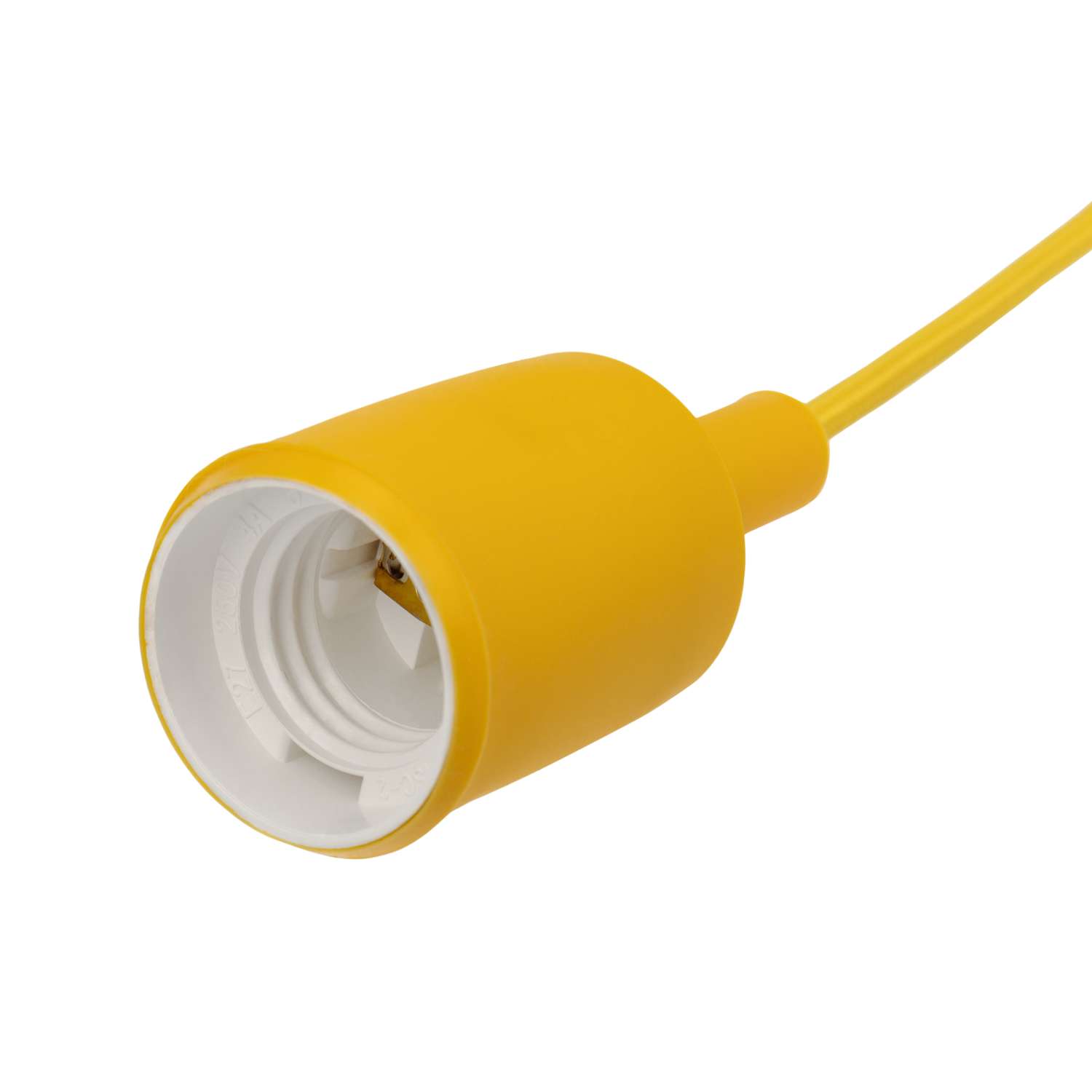 Патрон силиконовый REXANT E27 со шнуром 1 м желтый - фото 3