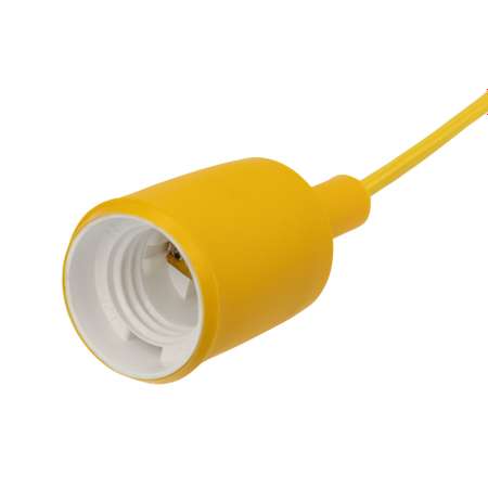 Патрон силиконовый REXANT E27 со шнуром 1 м желтый