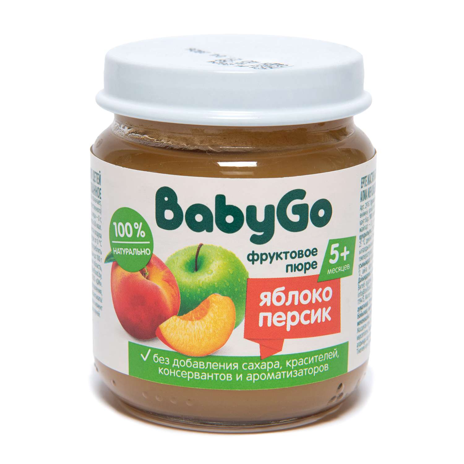 Пюре фруктовое Baby Go яблоко-персик 100г с 5месяцев - фото 1