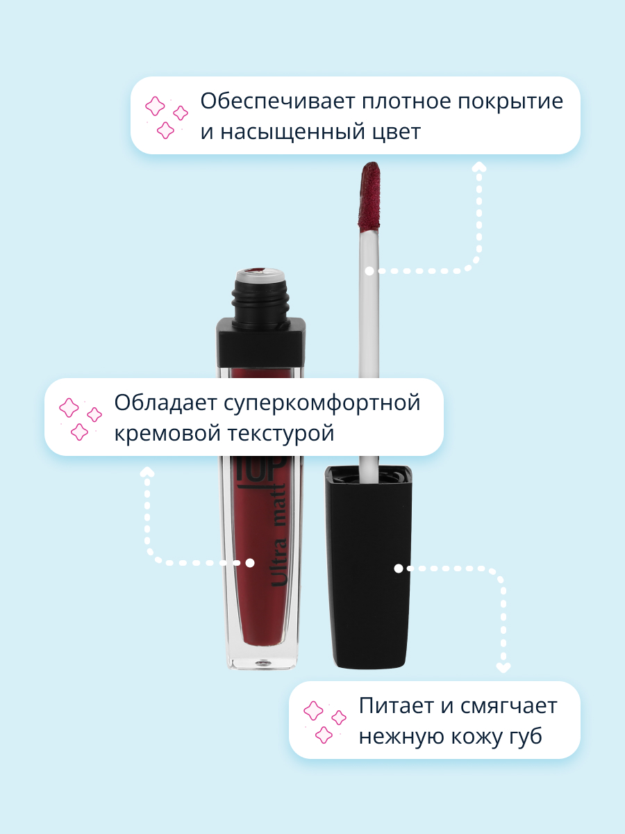 Блеск для губ Luxvisage Pin up ultra matt матовый тон 31 ruby wine - фото 3