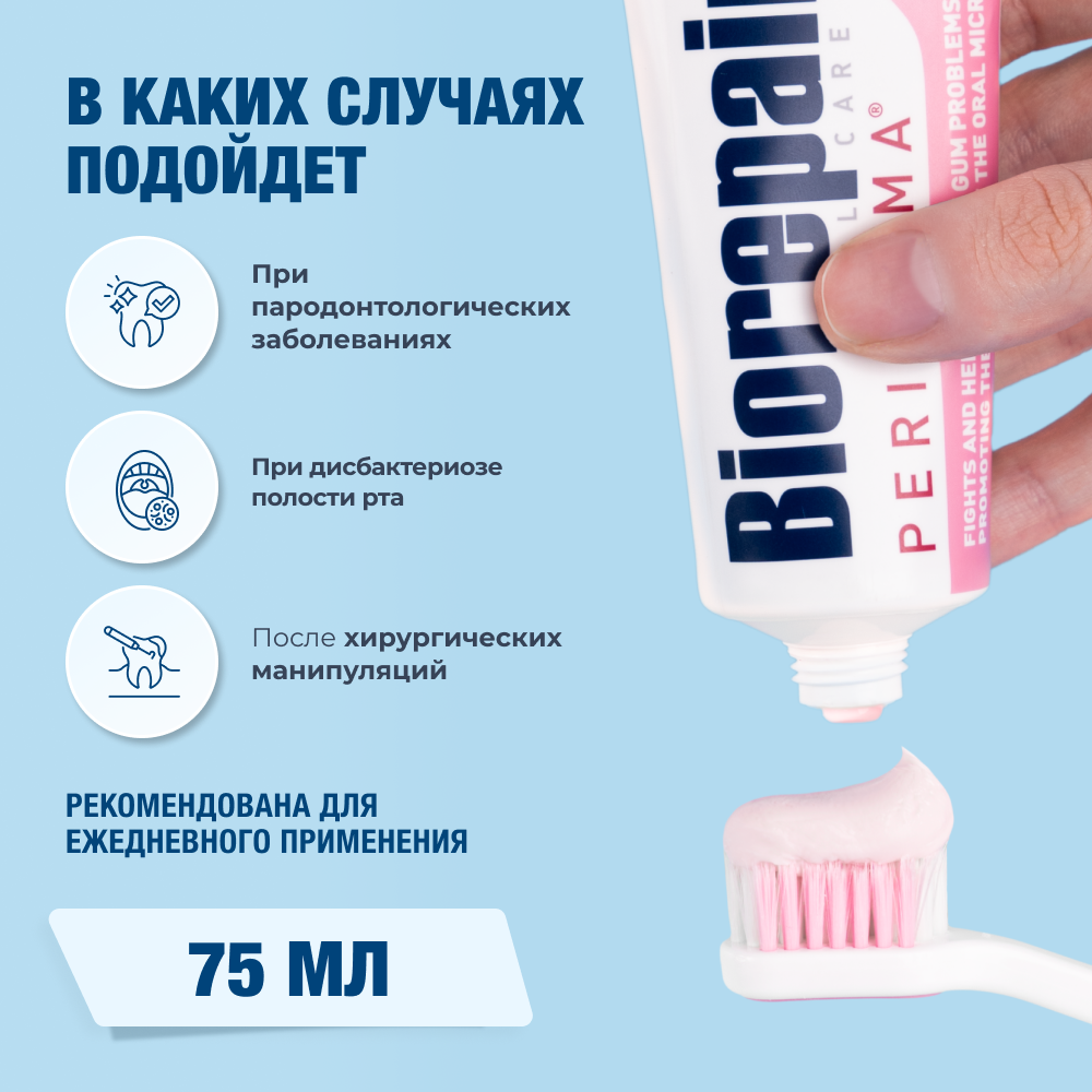 Зубная паста Biorepair Peribioma Gum Protection для защиты десен - фото 3