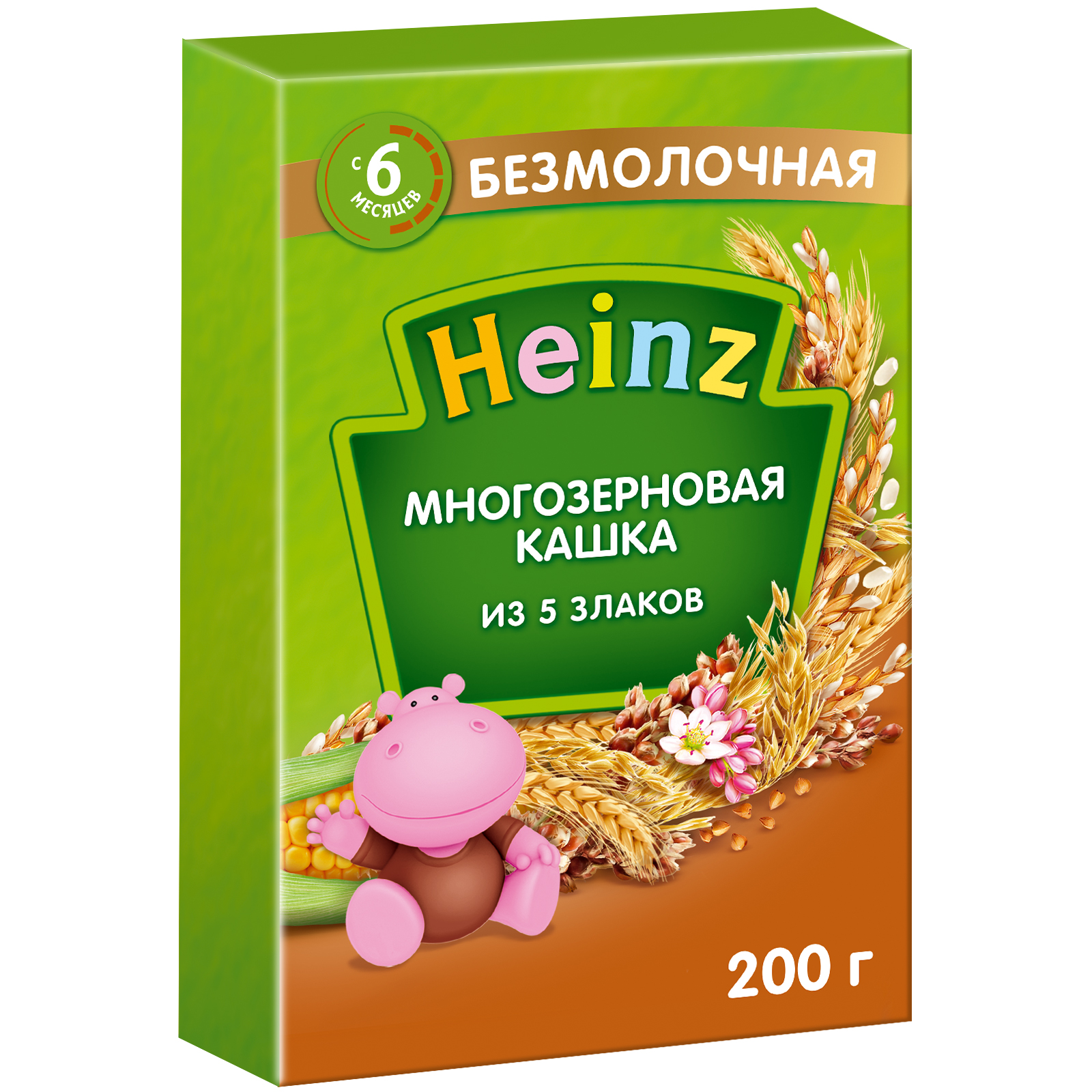 Каша Heinz безмолочная 5злаков 200г с 6месяцев - фото 1