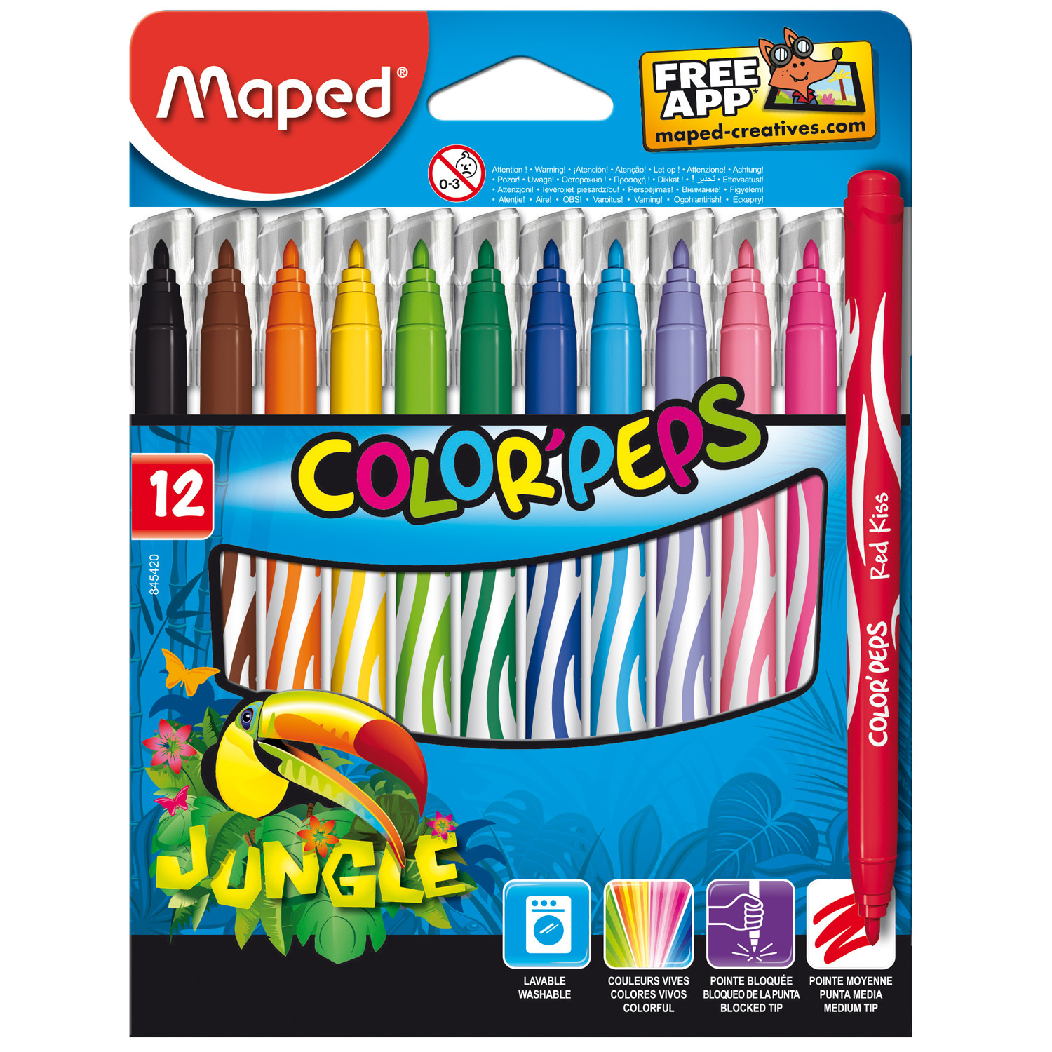 Фломастеры MAPED JUNGLE 12 цв. - фото 1