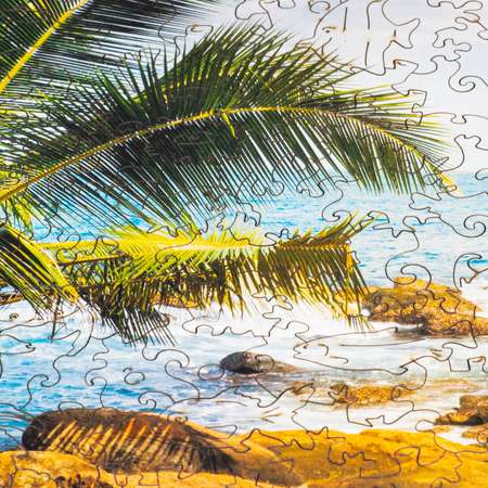 Пазл деревянный UNIDRAGON Тропический Пляж 23x16 см 125 деталей