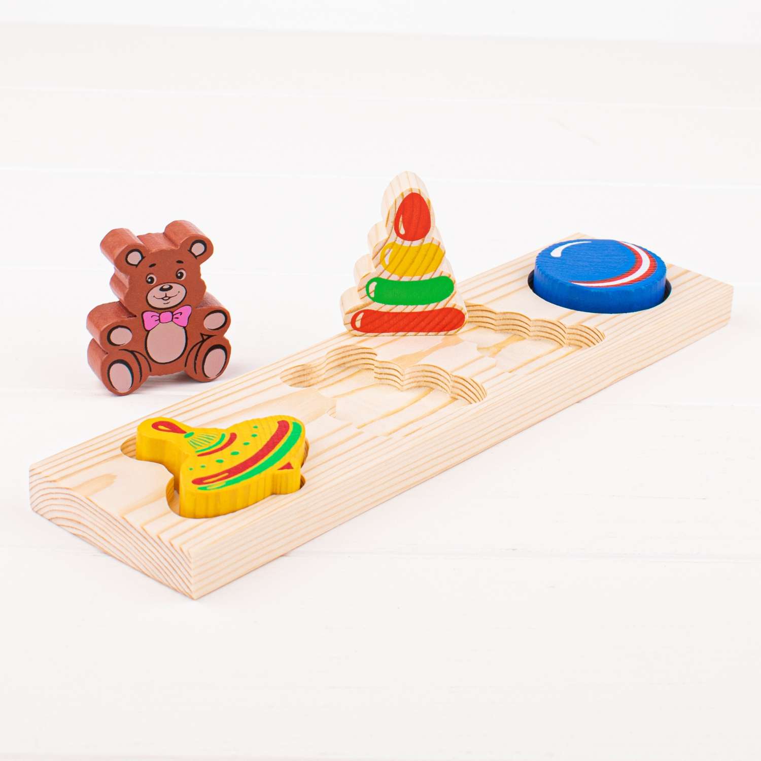 Рамка-Вкладыш Томик Игрушки 5 деталей 451 развивающая деревянная игрушка - фото 4