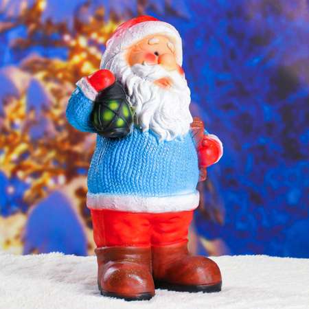 Статуэтка Хорошие сувениры «Дед мороз с фонариком» с блестками 48см