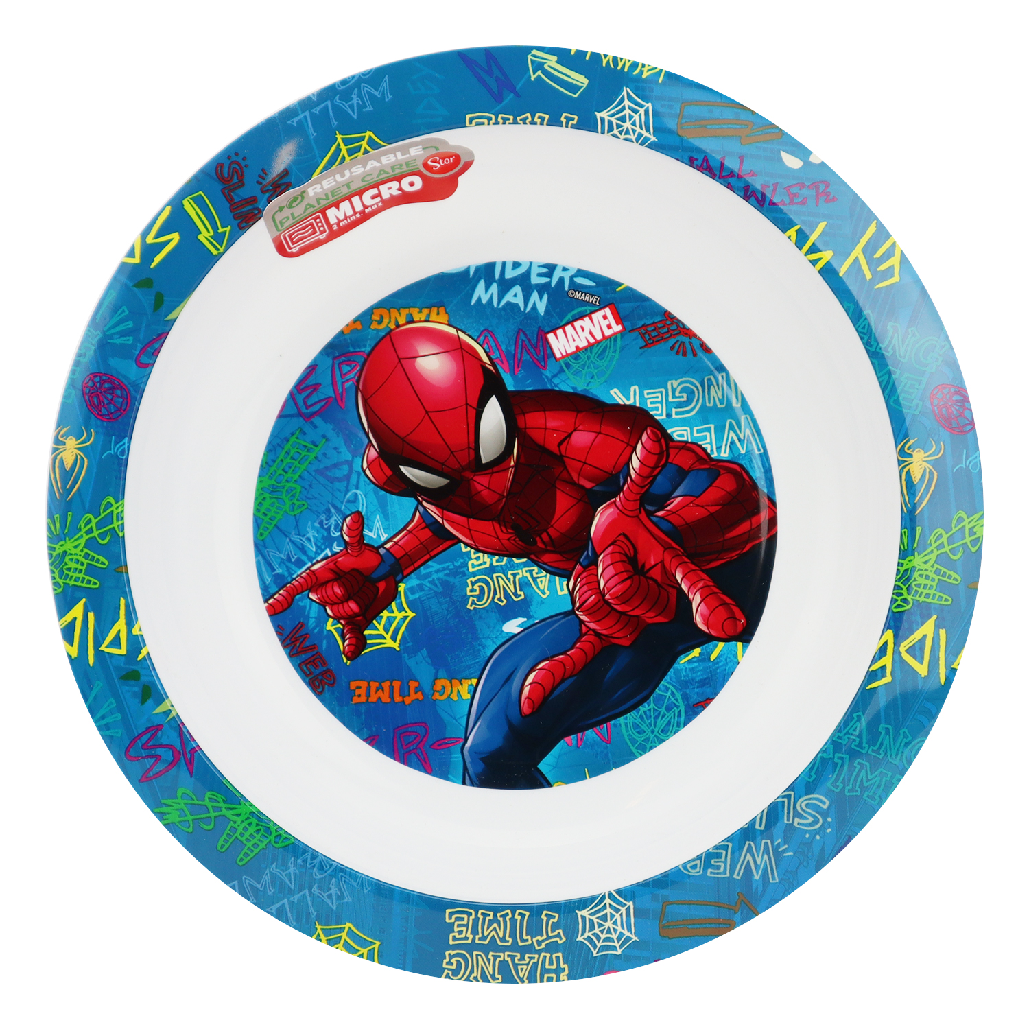 Тарелка STOR Человек-паук Граффити глубокая для СВЧ пластик - фото 1