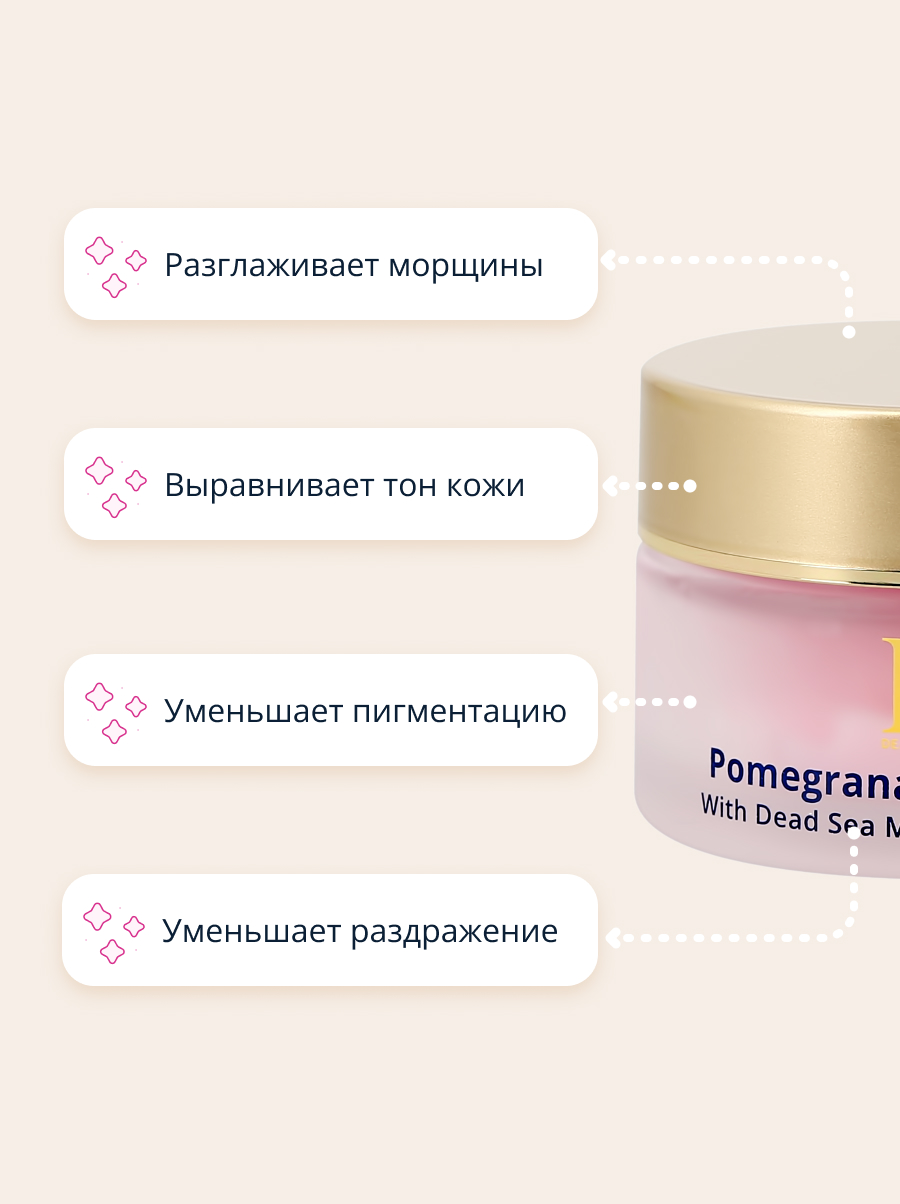 Крем для лица Health and Beauty ночной с экстрактом граната anti-age 50 мл - фото 3