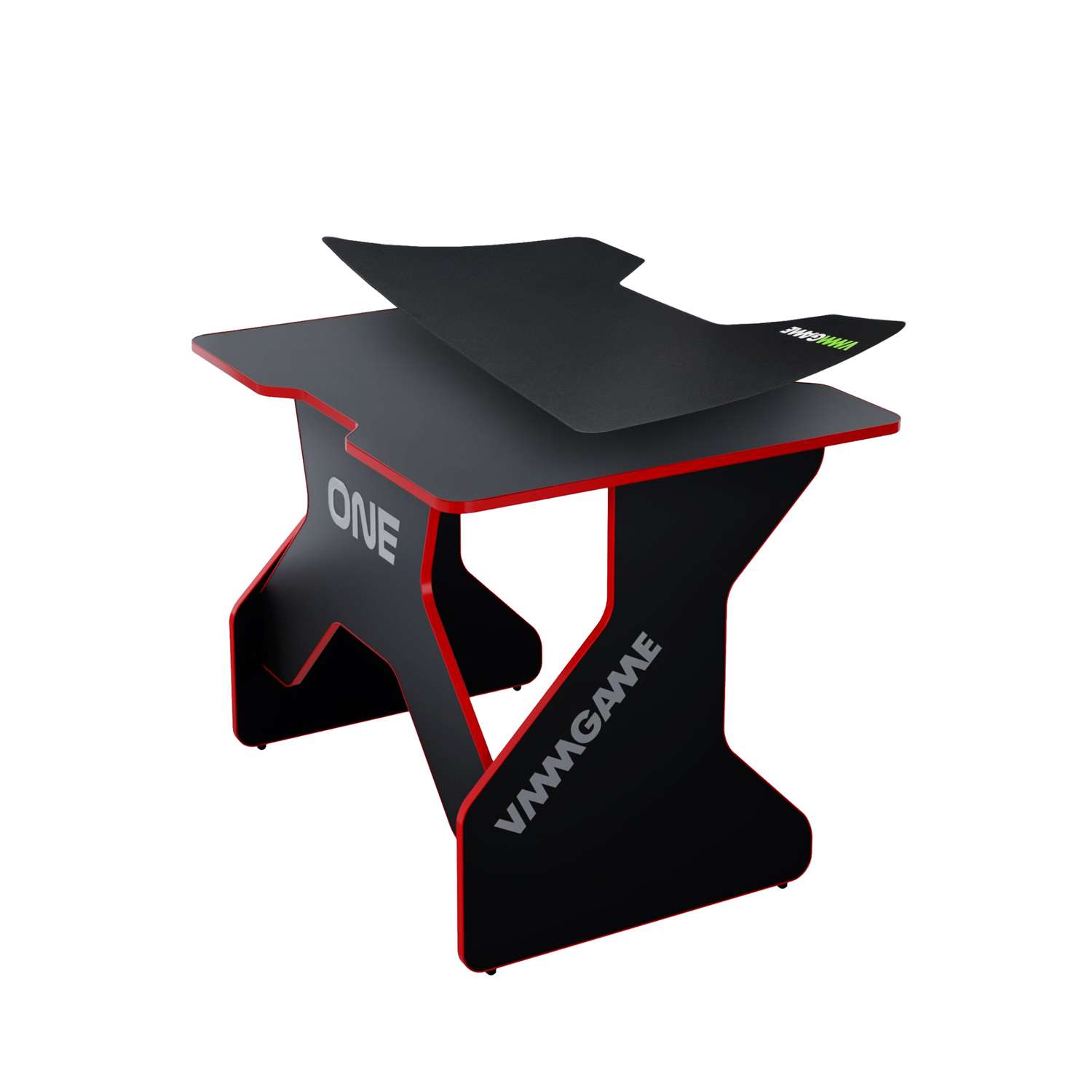 Стол VMMGAME Игровой компьютерный One dark 100 red + mini mat - фото 1
