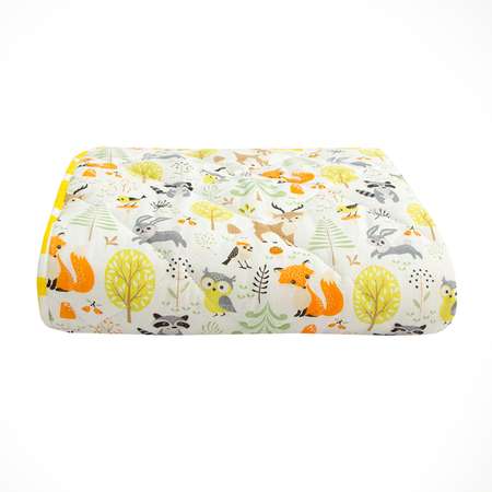 Коврик детский стёганный AmaroBaby Soft Mat 115х115 см Зверята жёлтый