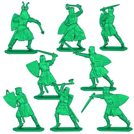 Набор солдатиков Воины и Битвы Тевтонский орден. Пешие рыцари цвет зеленый