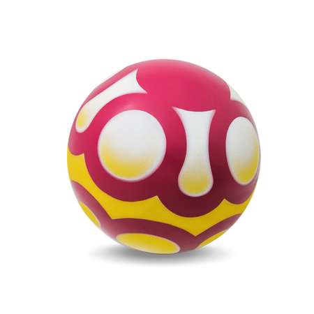 Мяч ЧАПАЕВ диаметр 125 мм Кувшинка малиновый желтый белый