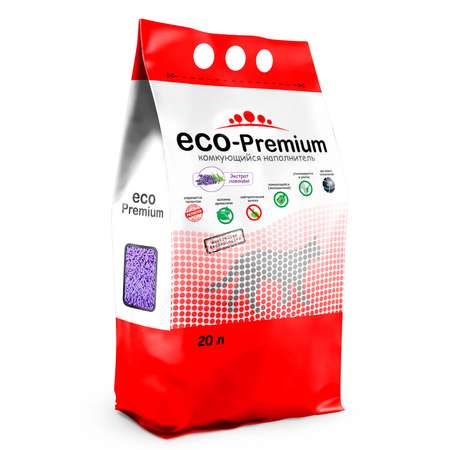 Наполнитель для кошек ECO premium комкующийся Лаванда 20л