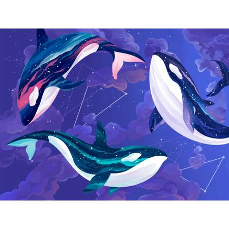 Алмазная мозаика 30*40 см ФЕНИКС+ Созвездие киты