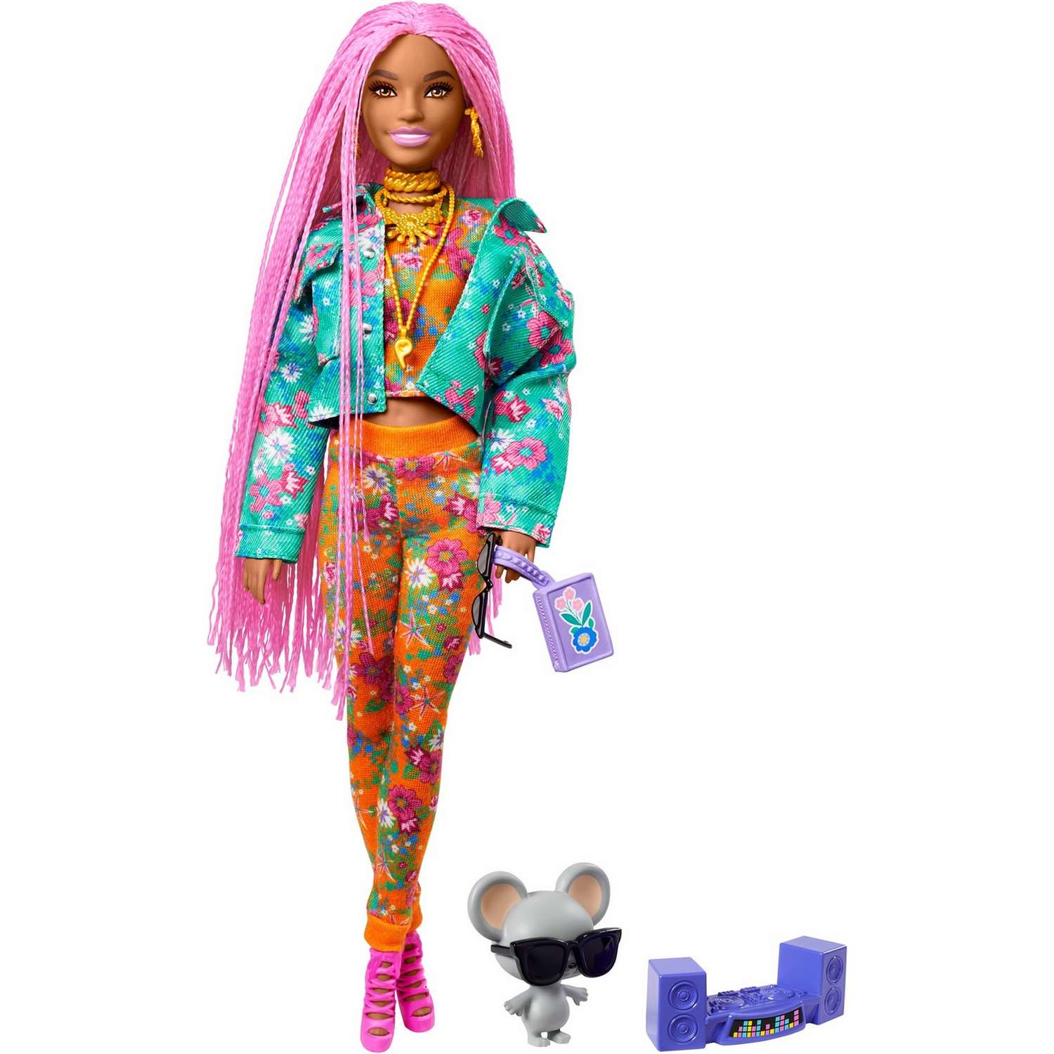 Кукла Barbie Экстра с розовыми косичками GXF09 GXF09 - фото 1