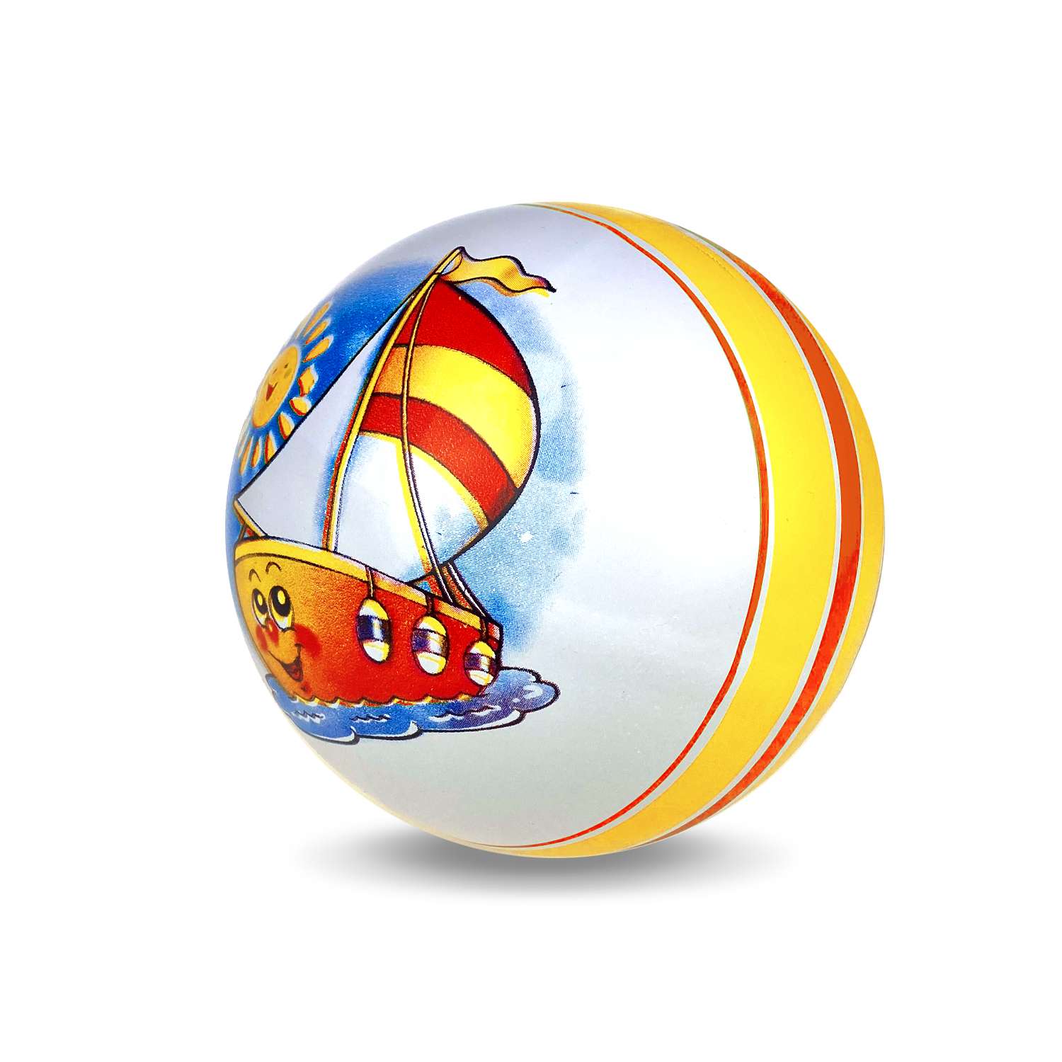 Мяч ЧАПАЕВ диаметр 150 мм Кораблик оранжевый - фото 3