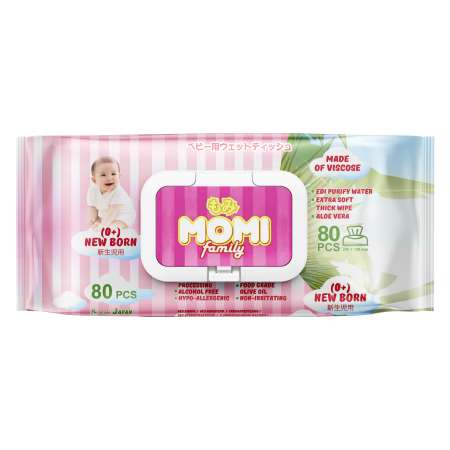 Детские влажные салфетки Momi family 80 шт