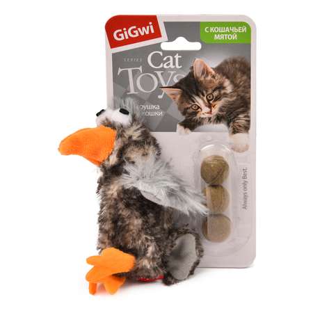 Игрушка для кошек GiGwi Утка с кошачьей мятой 75295