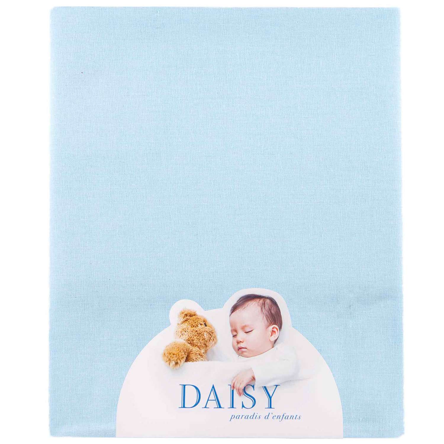 Простыня на резинке Daisy 60х120 см Хлопок голубая - фото 1