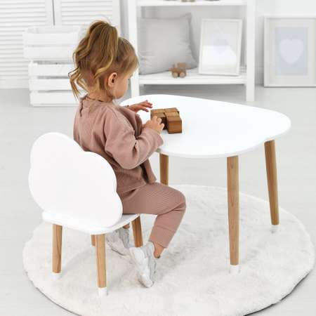 Набор детской мебели Мега Тойс Стол и стул деревянный Облачко
